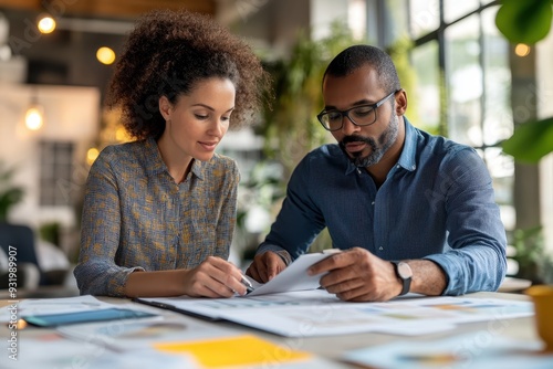 Financial Adviser Assisting Small Business Owner with Retirement Planning in Bright Office Setting, Medium Shot