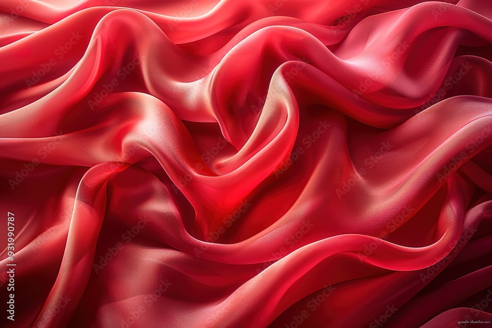 A red fabric with a wave pattern A red fabric with a wave pattern