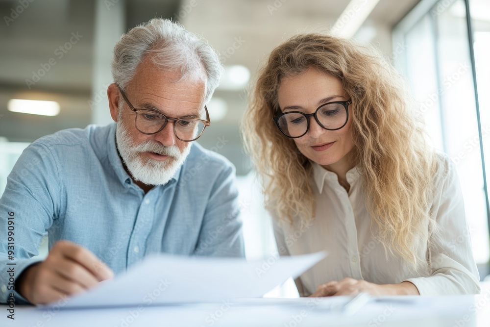 Professional Adviser Consulting with Nonprofit Director on Budget Planning in Bright Office (Medium Shot) Professional Adviser Consulting with Nonprofit Director on Budget Planning in Bright Office (Medium Shot)