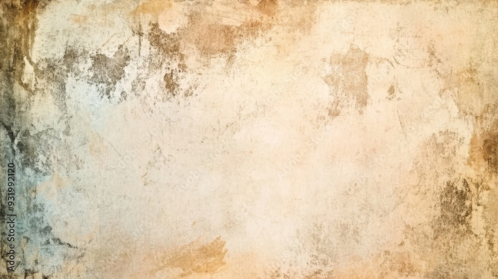 Fototapeta premium Grunge textured background with beige, brown and blue shades.