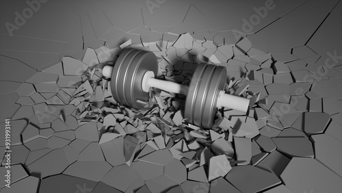 dumbbell fell on the floor and broke it