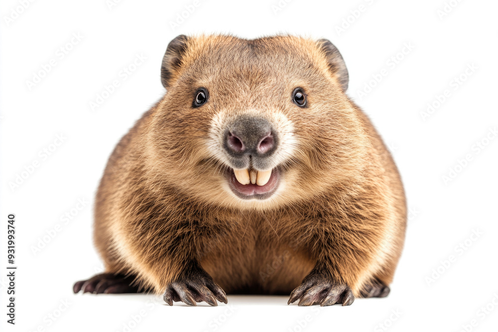 Fototapeta premium A happy wombat with a joyful expression.