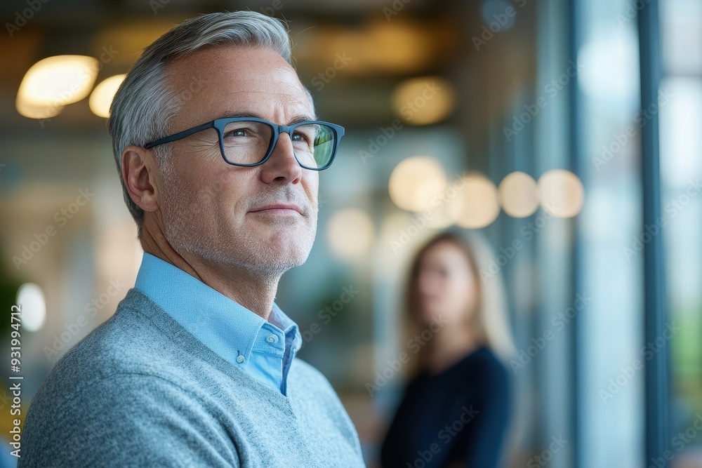 Strategic Leadership in Action: Elderly CEO Directing Company Restructuring in Modern Office Setting Strategic Leadership in Action: Elderly CEO Directing Company Restructuring in Modern Office Setting