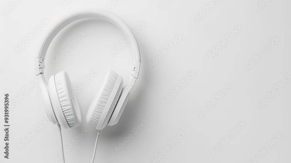 When worn against a white backdrop, white headphones give off a simple, airy vibe, Generative AI. When worn against a white backdrop, white headphones give off a simple, airy vibe, Generative AI.
