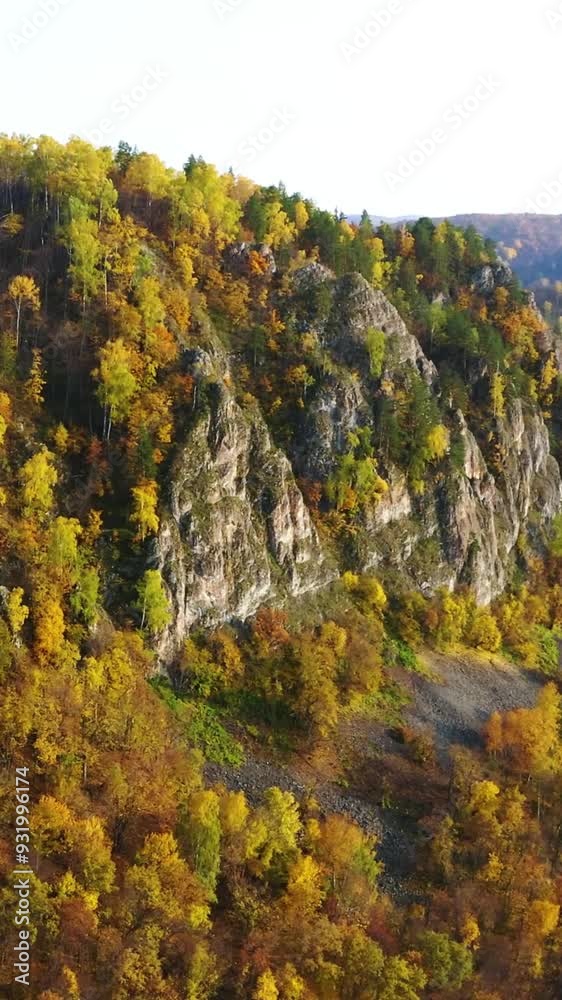 Aerial view of mountain during autumn Aerial view of mountain during autumn