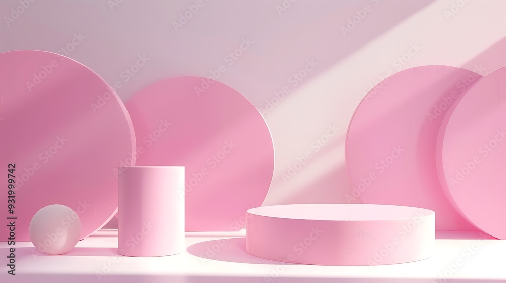 Pink Abstract Geometric Shapes Pink Abstract Geometric Shapes