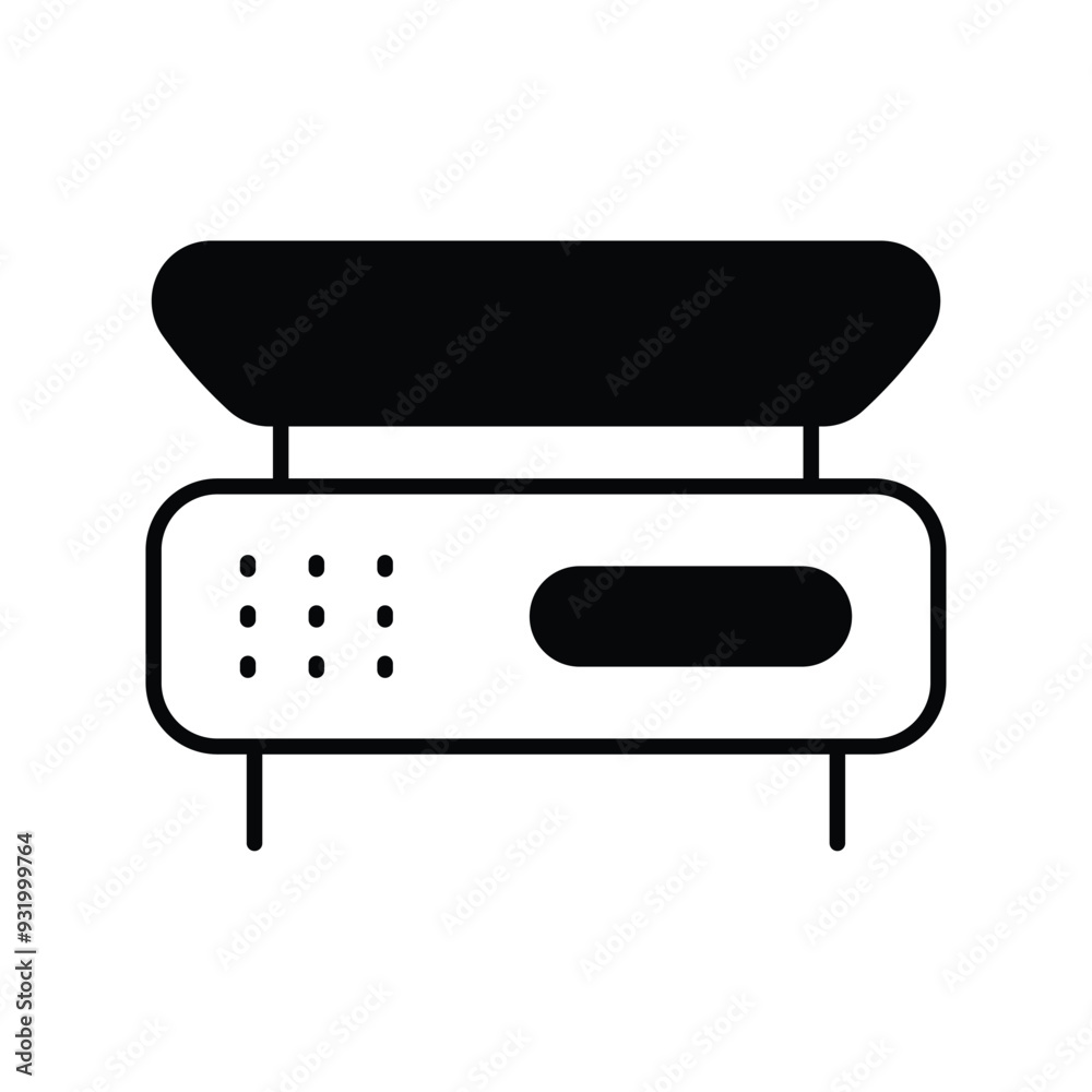 scale glyph icon with white background vector stock illustration scale glyph icon with white background vector stock illustration