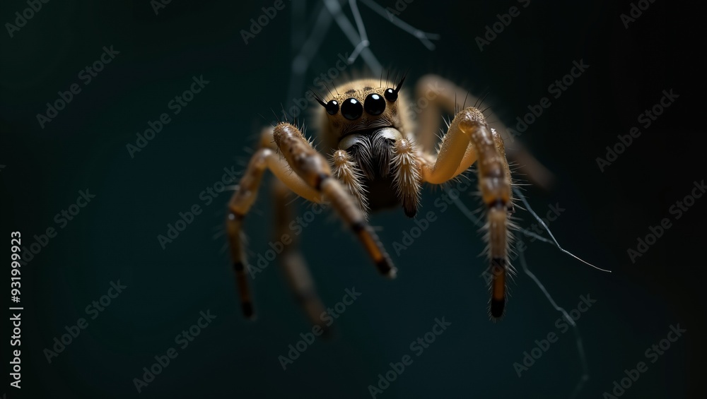 Jumping brown Spider Close Up. Macro shot. Jumping brown Spider Close Up. Macro shot.