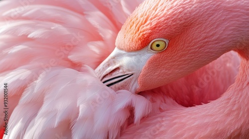 Pink flamingo in Africa Beautiful extreme close photo