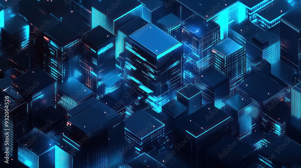 Abstract Cityscape with Neon Lights Abstract Cityscape with Neon Lights