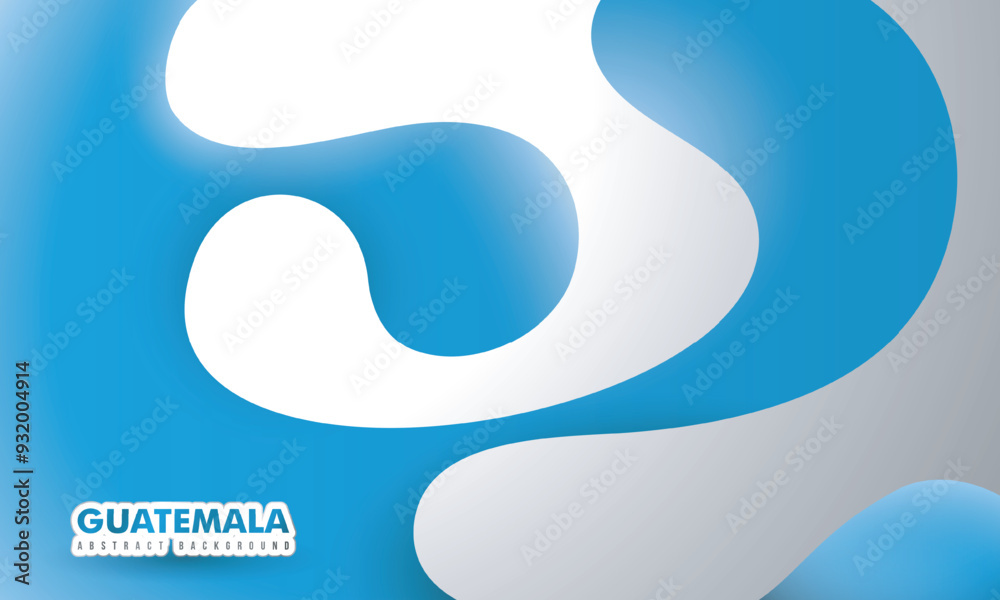 Guatemala background with simple blue fluid on a white design Guatemala background with simple blue fluid on a white design