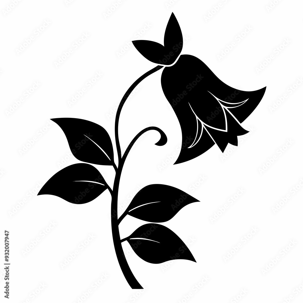 Fototapeta premium Bellflower Black silhouette