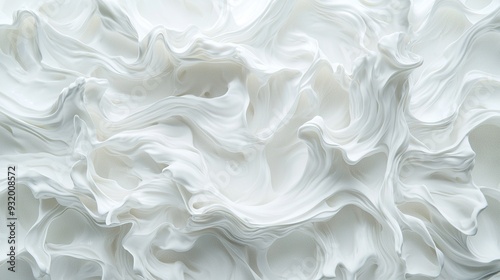  A clear image depicting a close-up white surface with numerous whirling white patterns scattered across its top