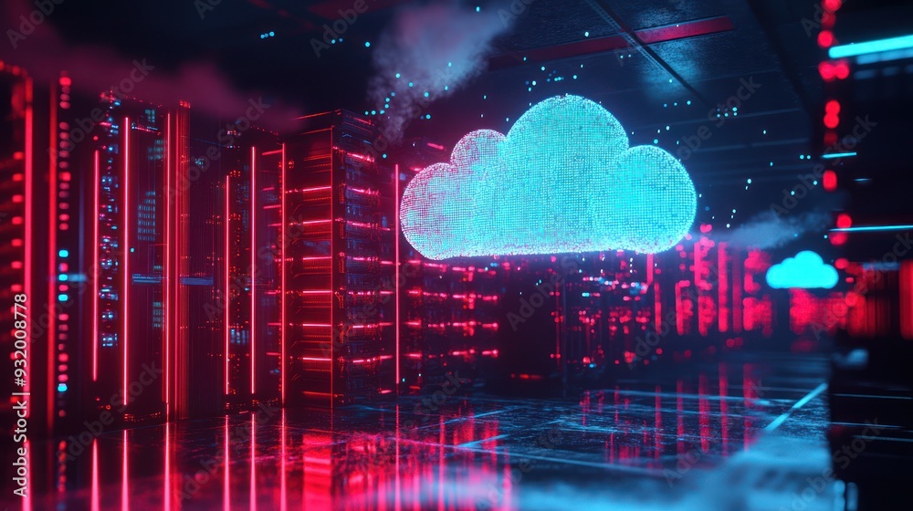 Fototapeta premium Cloud Computing Data Center