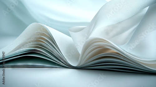  an open book with a blank page in the center