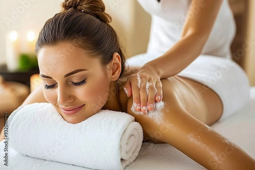 Woman Enjoying a Professional Shoulder Massage in Spa