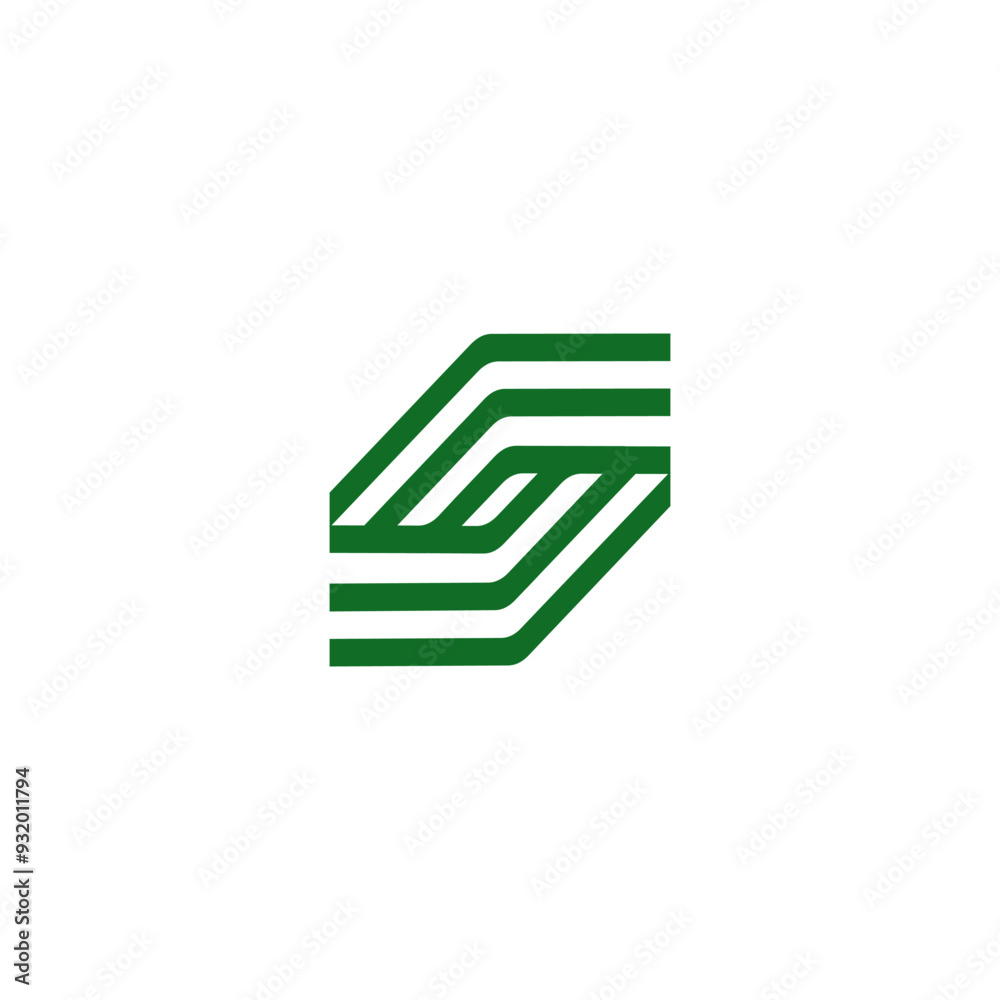 S letter line simple logo, green color modern business icon. S letter line simple logo, green color modern business icon.
