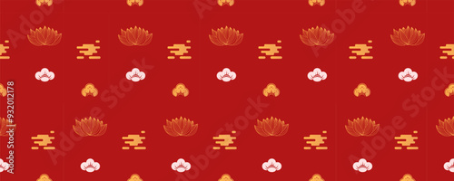 Seamless Traditional Chinese Pattern. Finished pattern added to samples. Desktop Wallpaper