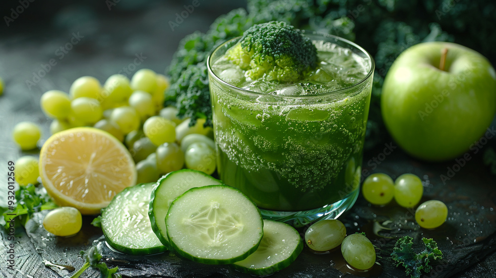 Fototapeta premium Fresh smoothie made from greens and vegetables