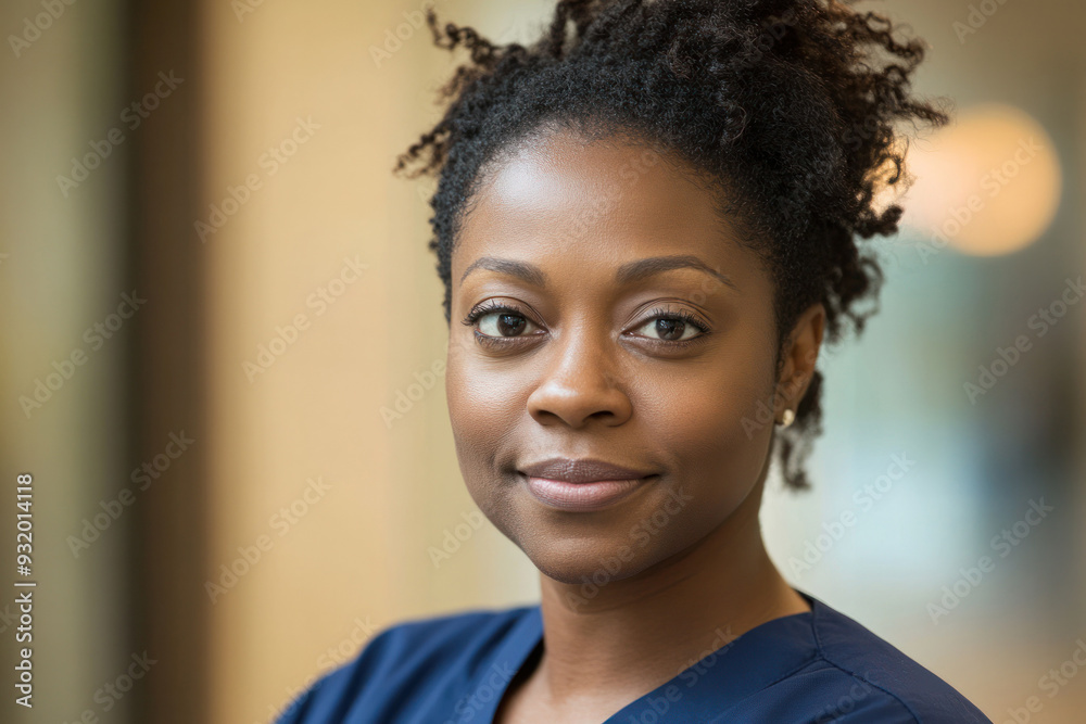 Portrait of an African American Nurse in a Clinic Portrait of an African American Nurse in a Clinic