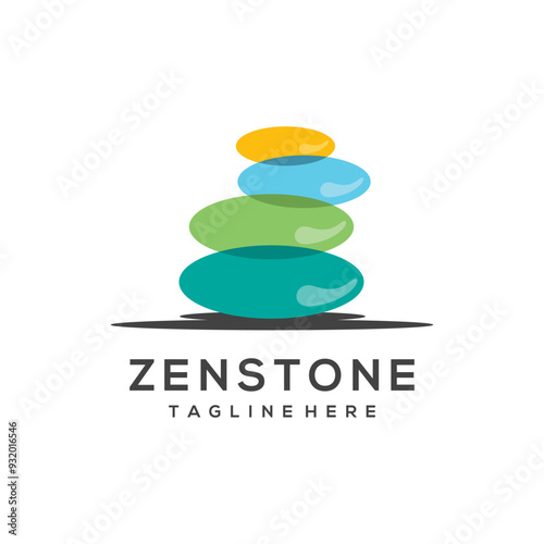Zen stones logo template vector illustration. Balance rocks logotype concept.