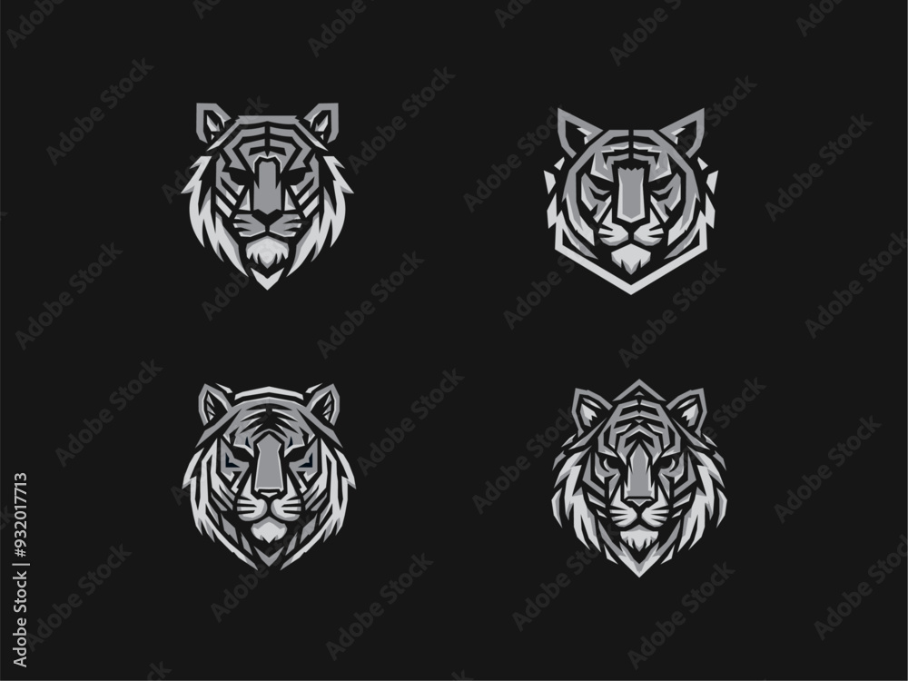 Obraz premium Silver Stealth Tiger Logo Collection