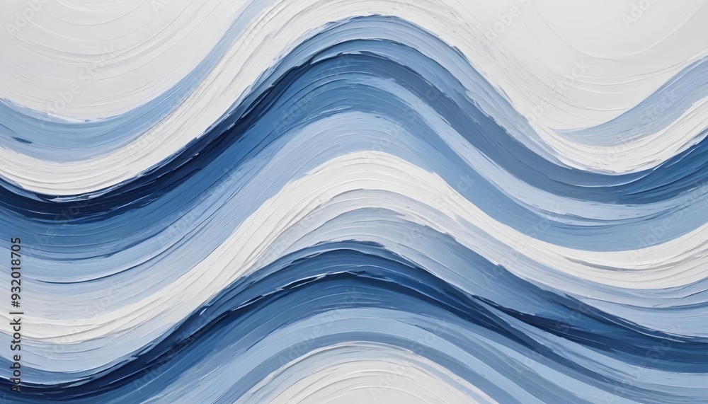 Obraz premium Dynamic Blue and White Oil Paint Texture with Bold Brushstrokes and Rich Depth