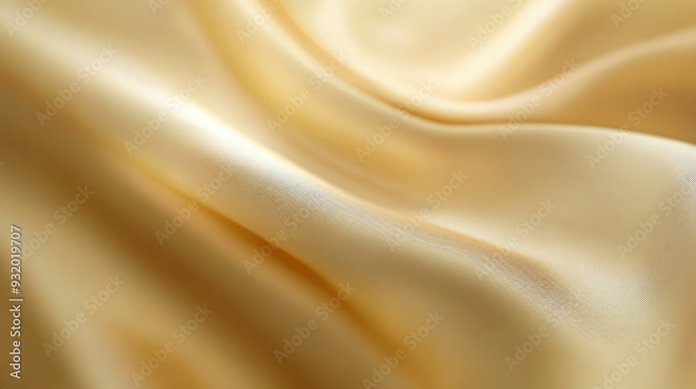 Golden Satin Fabric with Elegant Drapes and Soft, Shimmering Texture Golden Satin Fabric with Elegant Drapes and Soft, Shimmering Texture