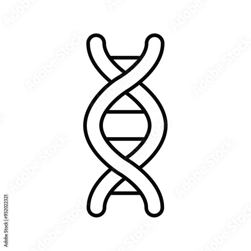 dna line icon with white background vector stock illustration