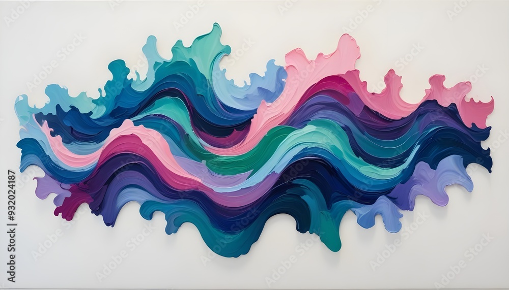 Title: Colorful Abstract Waves of Fluid Light. Dynamic Texture Background. Pink, Blue, White. Title: Colorful Abstract Waves of Fluid Light. Dynamic Texture Background. Pink, Blue, White.