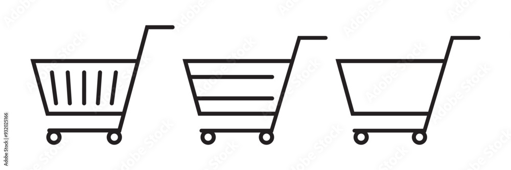 Shopping basket icon set. Vector illustration Shopping basket icon set. Vector illustration