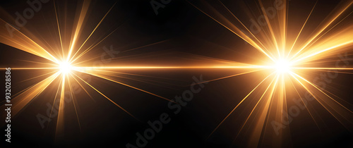 Flare light, effects sunlight, lens flare, light leaks, warm sun rays light effects, overlays or golden flare isolated on black background. effect, sunlight, ray, glow, bright, shine, sun. ai