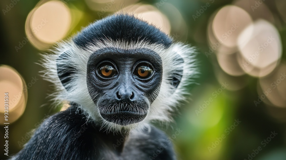 Curious Black and White Monkey Curious Black and White Monkey