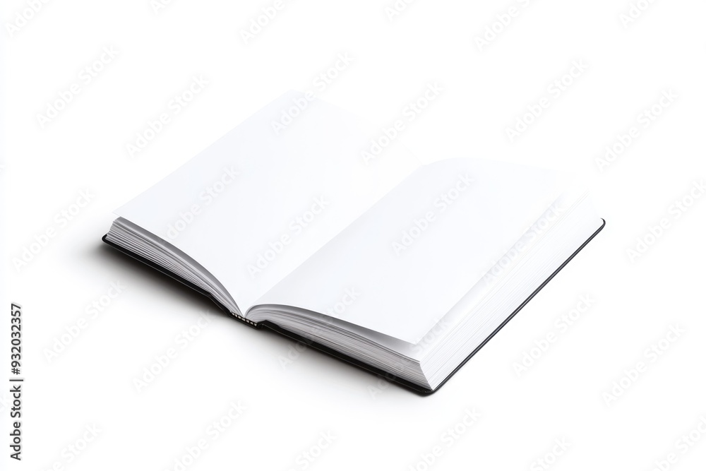 Open Book with Blank Pages on White Background Open Book with Blank Pages on White Background