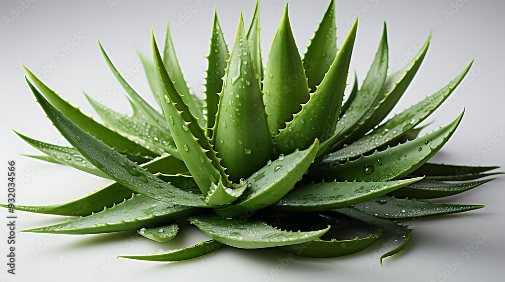 Organic fresh aloe vera on a white background Organic fresh aloe vera on a white background