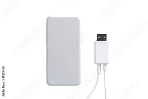 Compact Charger Device Isolated On Transparent Background