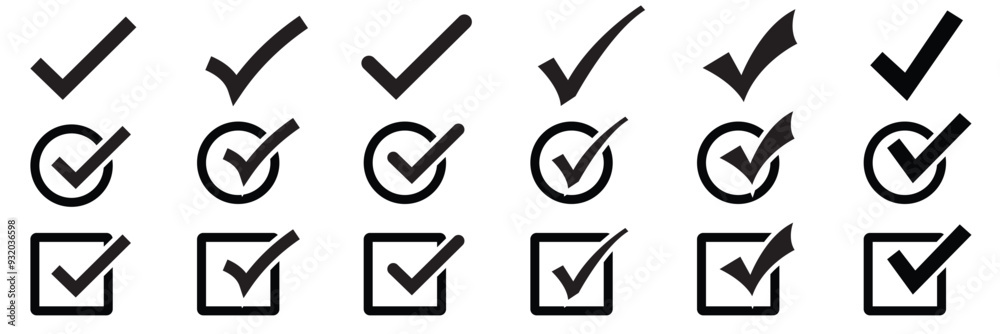 Check mark icon. Check mark vector icon. Checkmark vector Illustration. Vector symbols set checkmark isolated on white background. EPS 10 Check mark icon. Check mark vector icon. Checkmark vector Illustration. Vector symbols set checkmark isolated on white background. EPS 10