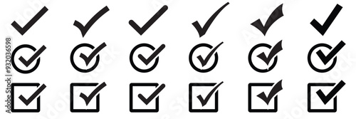 Check mark icon. Check mark vector icon. Checkmark vector  Illustration. Vector symbols set  checkmark isolated on white background. EPS 10