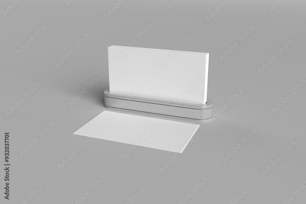 Business card with rounded metal stand mockup