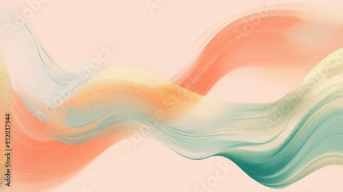 Abstract gradient background featuring undulating waves on a soft peach-colored canvas