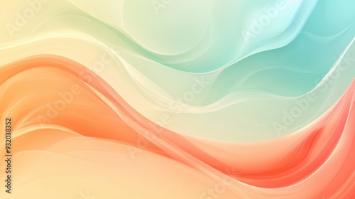 Wallpaper Mural Vibrant abstract gradient background with swirling, dynamic waves on a soft cream-colored backdrop Torontodigital.ca