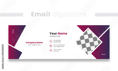 Modern Corporate Email Signature Template in Vector.