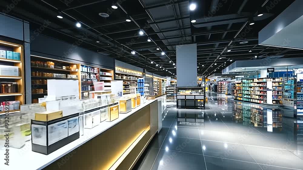 Within the confines of a modern retail store, eco-friendly LED lighting bathes products in gentle, flattering light