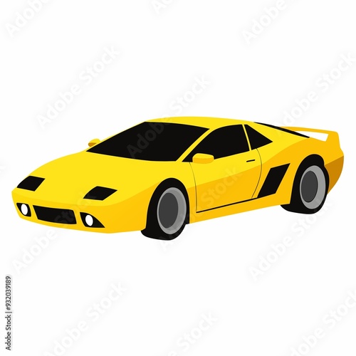 A Stunning Yellow Sports Car Isolated on a White Background Perfect for Automotive Enthusiasts and Advertisements