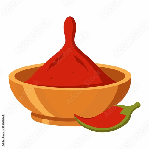Dried and Ground Paprika Powder in Wooden Bowl for Culinary Use and Recipe Enhancement
