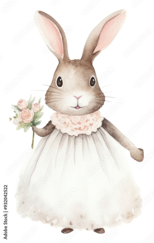 Obraz premium PNG Cute rabbits wedding animal rodent mammal.