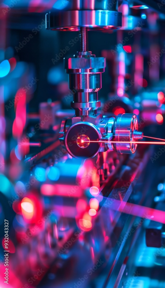 Laser beams in a laboratory focused on optical physics, showcasing precision in light optics study. Laser beams in a laboratory focused on optical physics, showcasing precision in light optics study.