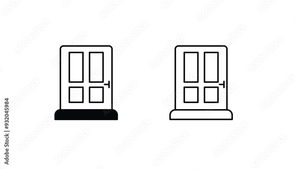 Home Door icon design with white background stock illustration Home Door icon design with white background stock illustration