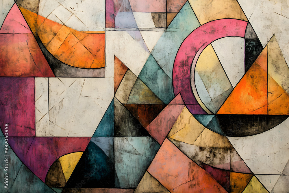 Fototapeta premium Abstrakte geometrische Formen in modernen Farbtönen