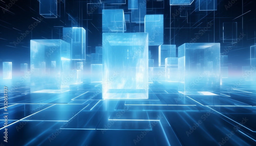 abstract blue background with cubes abstract blue background with cubes